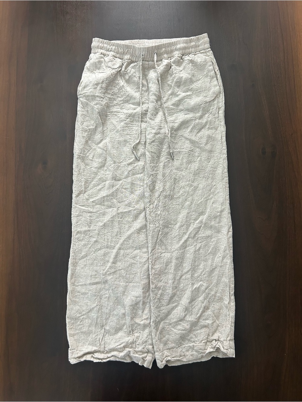 Madison d’Amelie Paris Women’s Cream Linen Blend Relaxed Flowy Fit Size Medium